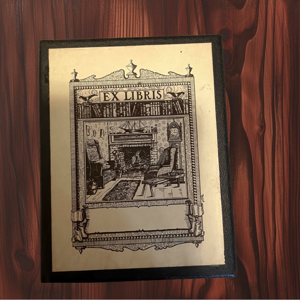 Rare Vintage Ex Libris Bookplates 50 count - Black and Cream